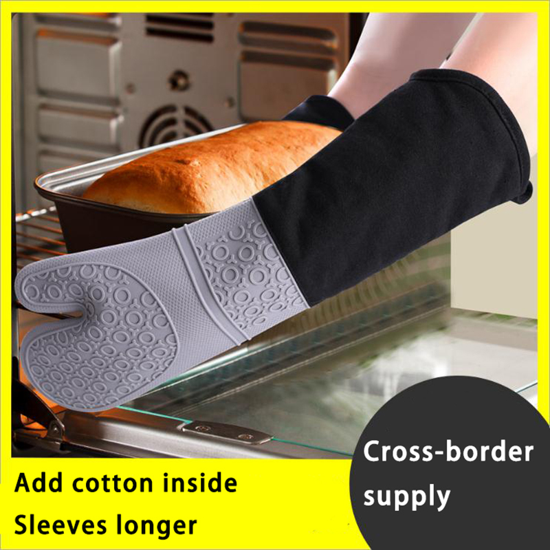 Hitzebeständige Handschuhe Küchengrill Backnahrung Silikon Anti-Scenen-Wärmeisolierung Silikonofenhandschuhe